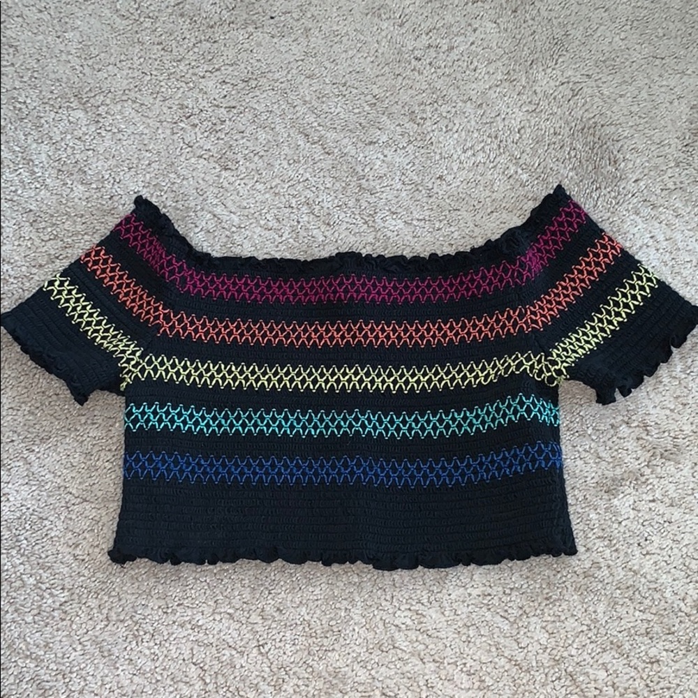 Pacsun cropped off the shoulder top